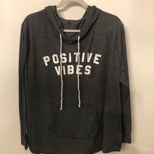 Dark Gray Positive Vibes Light Hoodie